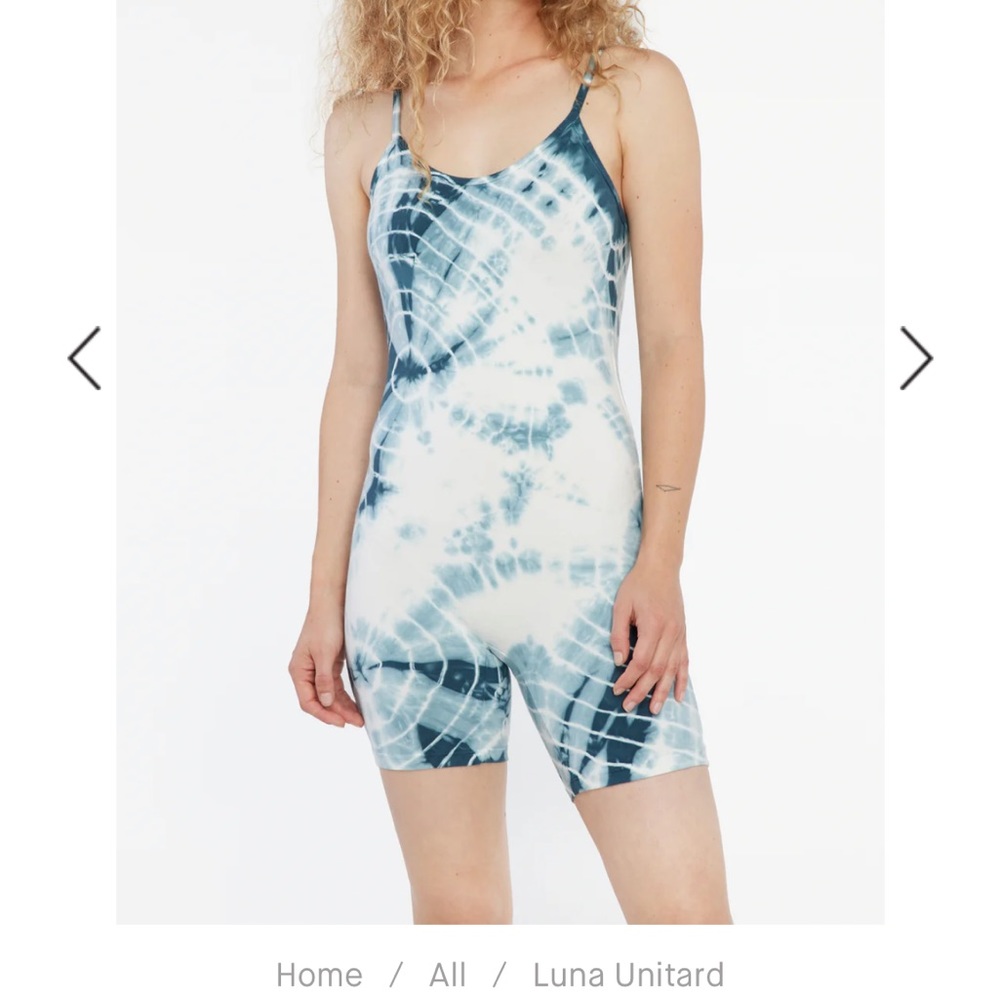 LACAUSA Blue and White Tie-Dye Unitard